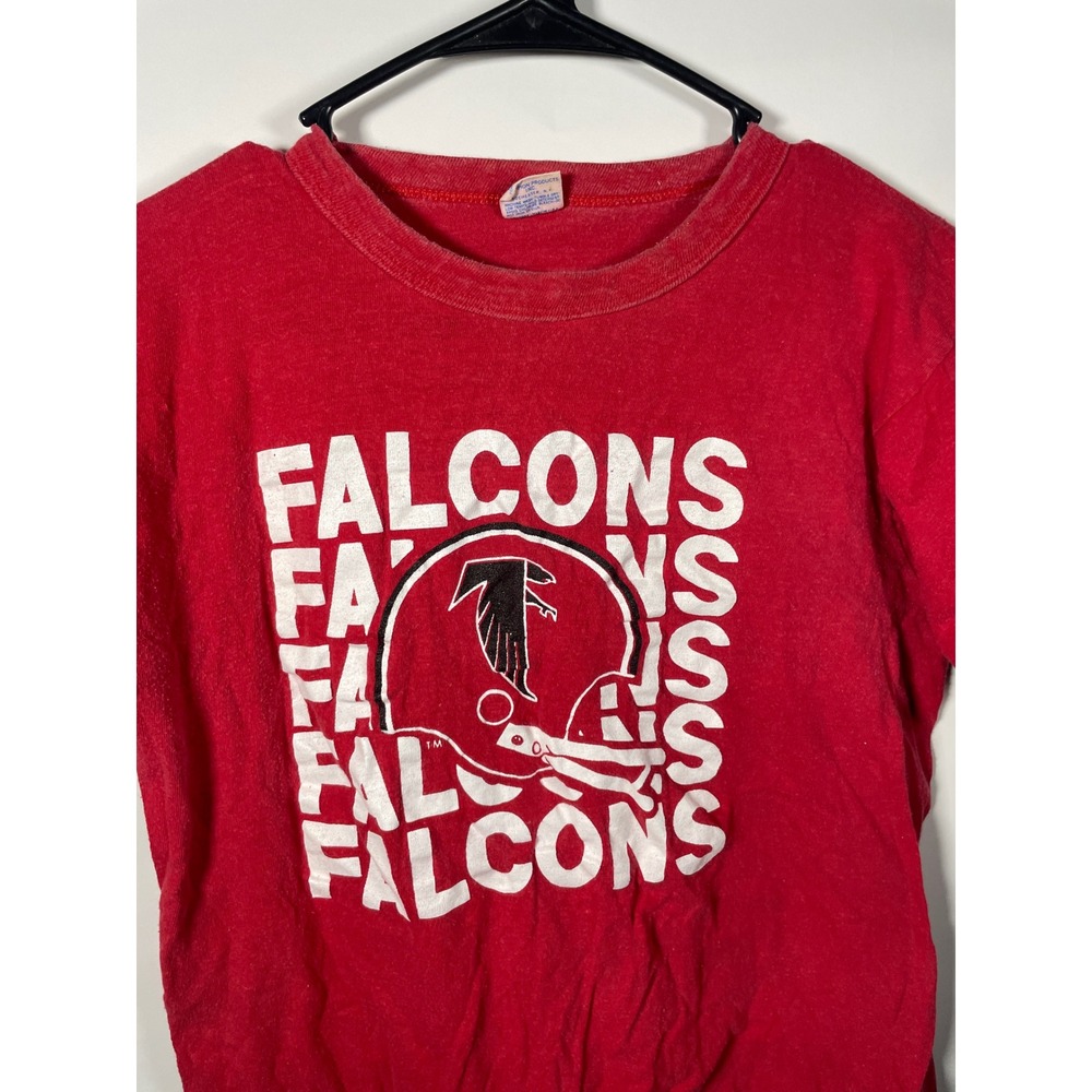 Vintage Champion Atlanta Falcons T-Shirt Mens Medium Red Football NFL Tee 70s 80